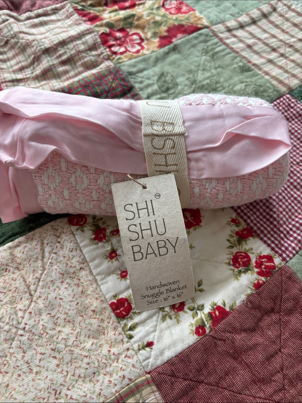 New! Shi Shu Baby Pink Baby Snuggle Blanket
